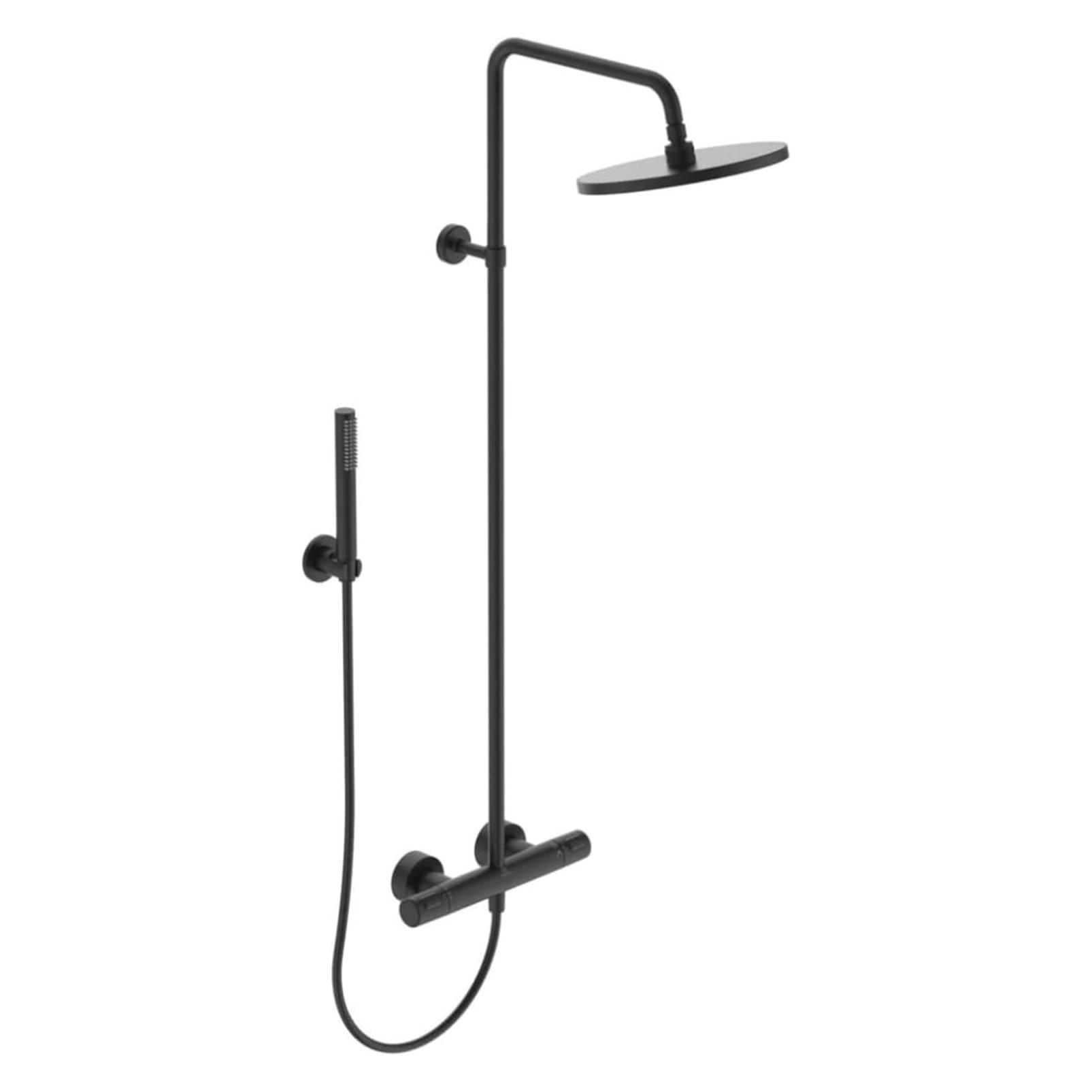 Ideal Standard IDS AP-Brausethermostat CERATHERM mit Duschsystem T25 Silk Black (BC748XG)