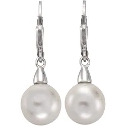 Zeeme Pearls Ohrringe Silber 925 rhodiniert mit weißer Muschelkernperle