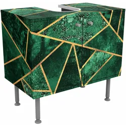 WASCHBECKENUNTERSCHRANK Dunkler Smaragd mit Gold 60/55/35 cm