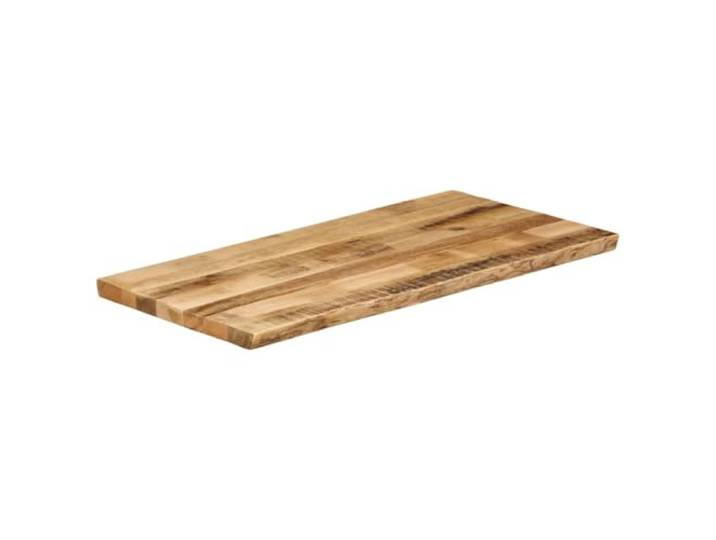 Tischplatte mit Rand Tisch, Massivholz Mango, 100x60x3,8 cm Massives Mangoholz, Rand, rustikaler Stil, leicht zu reinigen, Universal-Kombination, mit Standfüßen