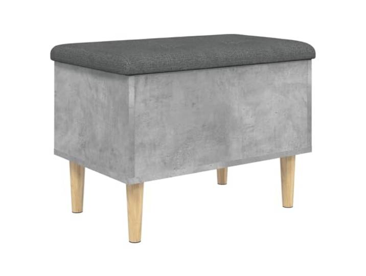 HBBMGYD Aufbewahrungsbank, Betongrau, 62 x 42 x 46 cm, Holz, Technikholz Integrierte gepolsterte Sitzfläche, stabile Scharniere, Stauraum für Kleidung, Spielzeug, Bücher, max. 110 kg