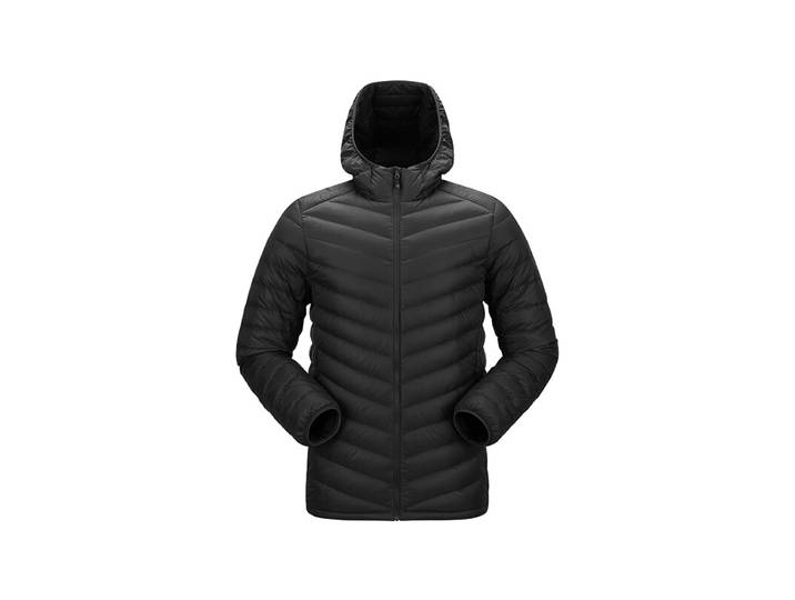 Doudoune à capuche légère pour homme Noir de piano L