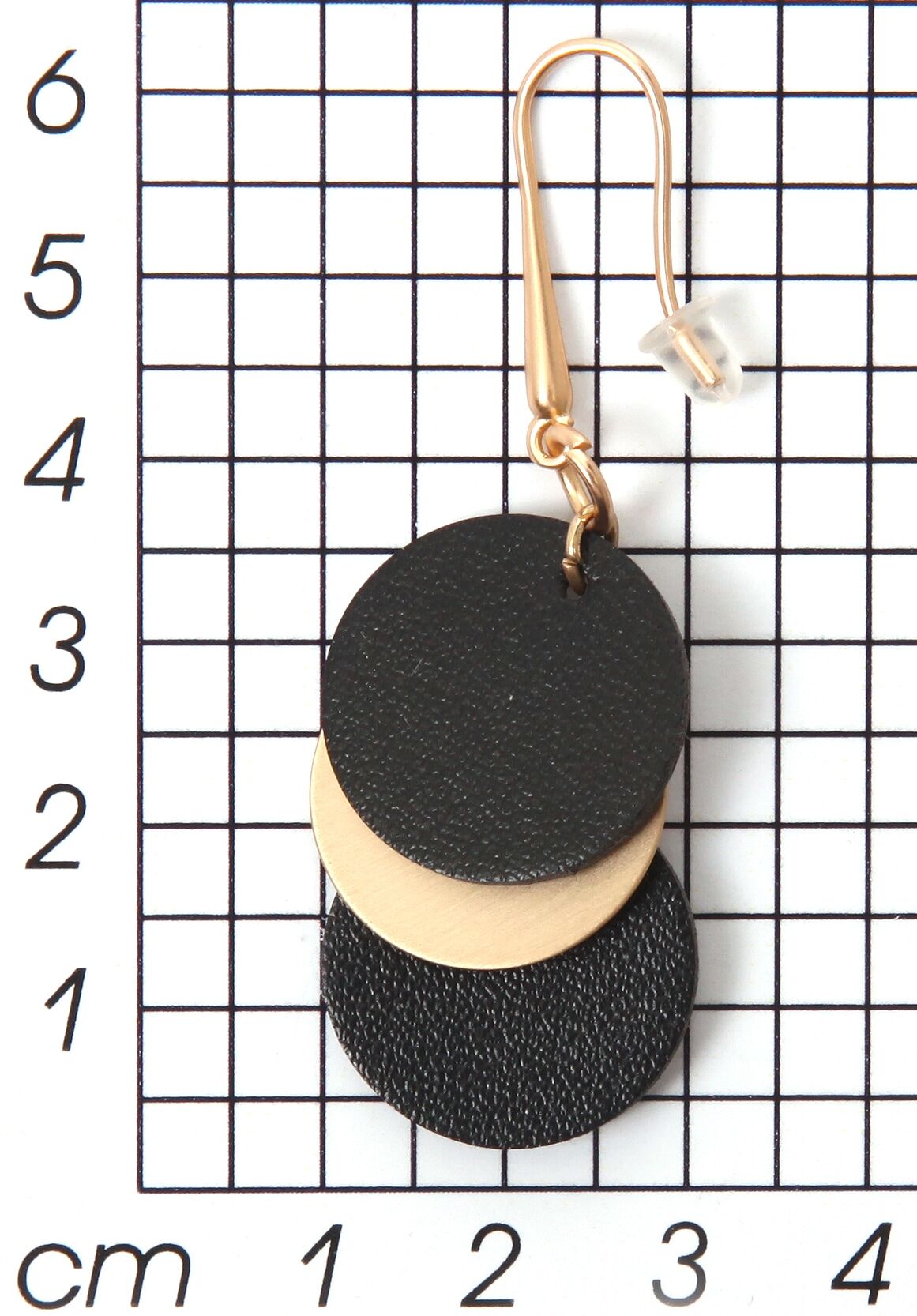 Paar Ohrhaken FIRETTI "Kreise, matt, schwarz, feminin", rosa (roségoldfarben, schwarz), Ohrringe, Damen, 20mm, Metall Polyurethan, Metall, Polyurethan, Paar Ohrhaken roségoldfarben, schwarz 20mm, Metall Polyurethan