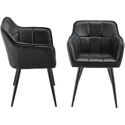 Esszimmerstuhl 2er Set Birmingham Schwarz [en.casa]