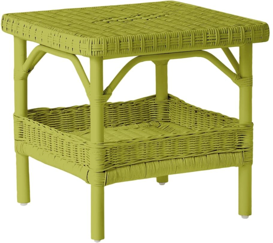 Kok Maison Table basse carrée rotin laqué vert gazon Vert 51x46x51cm