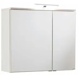 Held-Möbel Spiegelschrank 80 Move Dekor Weiß, Transparent Weiß / Spiegel
