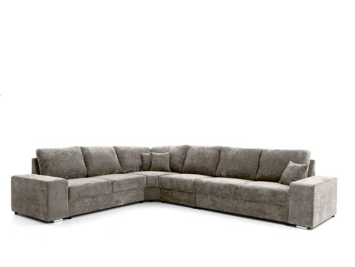 Muffo Ecksofa LEON, Lose Rückenkissen, keine Schlaffunktion, Modernes, minimalistisches Design, L-förmiges Großformat