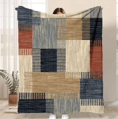 Inspire Curations Bohemian Patchwork Flannel Throw Blanket 1 130x150cm