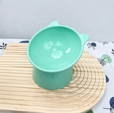 Inspire Curations Tilted Elevated Pet Food Bowl With Anti Spill Neck Protection Design green G626b