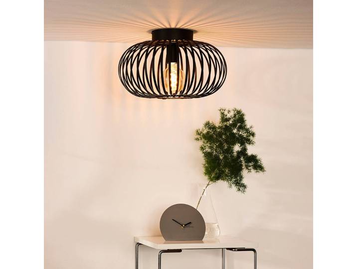 Lucide Deckenlampe Manuela, dimmbar, schwarz, für Wohn- / Esszimmer, Metall, Vintage, Deckenlampe