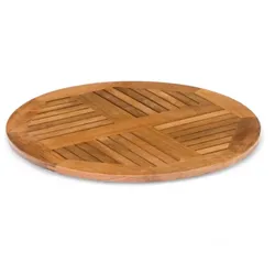 Terrassentischplatte aus Teakholz TUILERIES 60x60 cm - Rund - Bistromania