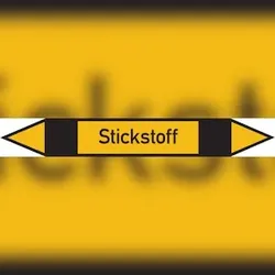 Rohrleitungskennzeichen Stickstoff - 187x26 mm Folie selbstklebend