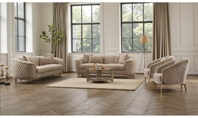Furnia RIVEN 3 Pieces Living Room Sets 2 Sofa 1 Chair