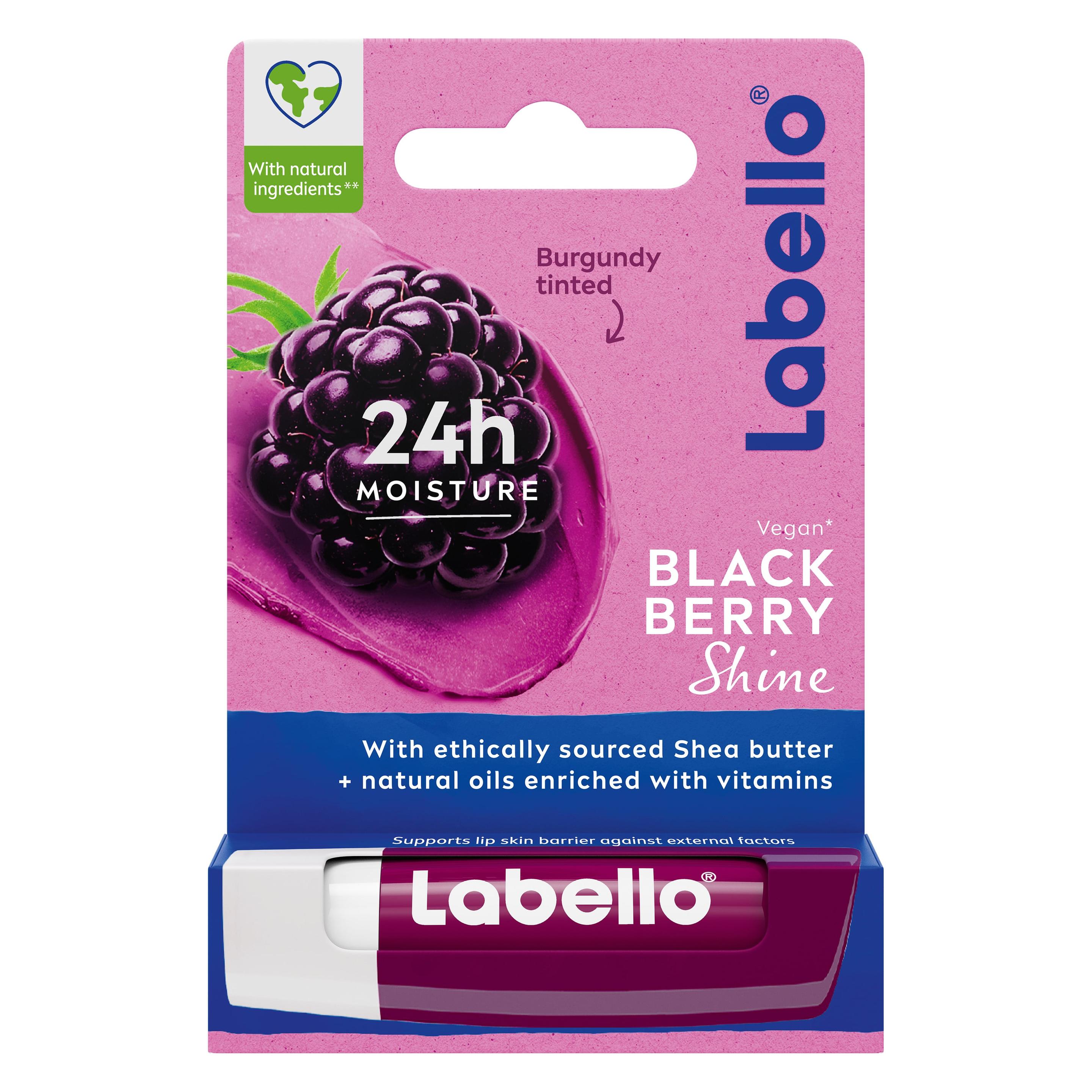 Labello Fruity Shine - Blackberry (Lippenbalsam, Lippenpflege Stick, 4.80 g) (4005900982605)
