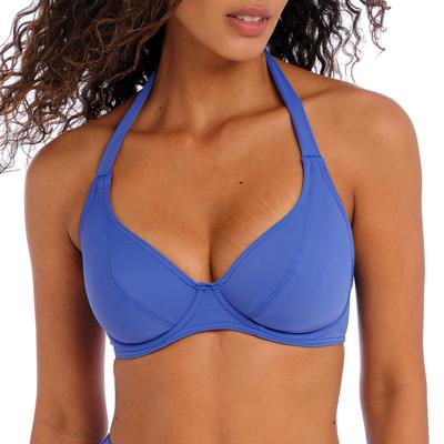 Jewel Cove Underwire Halter Bikini Top by Freya Swim in Plain Azure (Size 32 E)