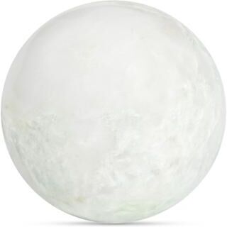 NADAAL STUDIOS Landry Tabletop Accent, Round, Indian Green Onyx Marble, Polished Sphere, Felt-Protected Base, Green Onyx Marble