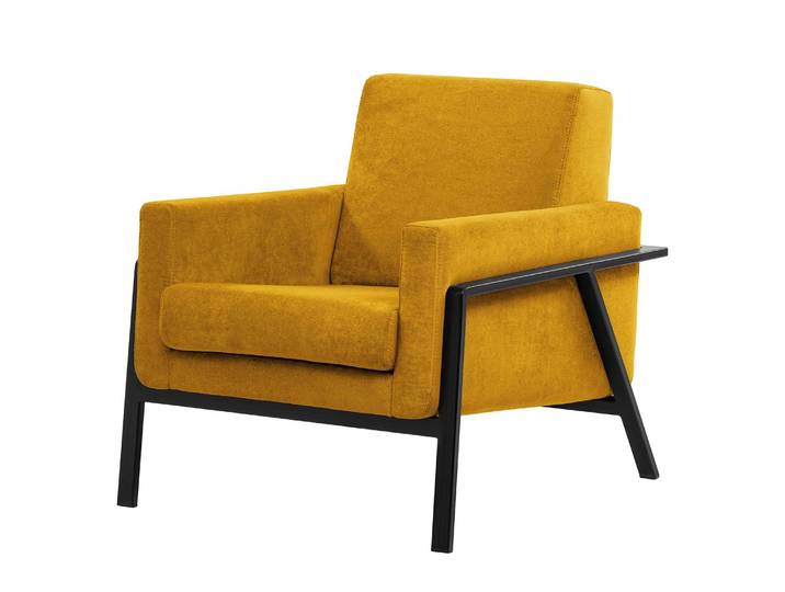 Sessel Hanko I Gelb/Maisgelb Webstoff Lito 80 x 86 x 85cm