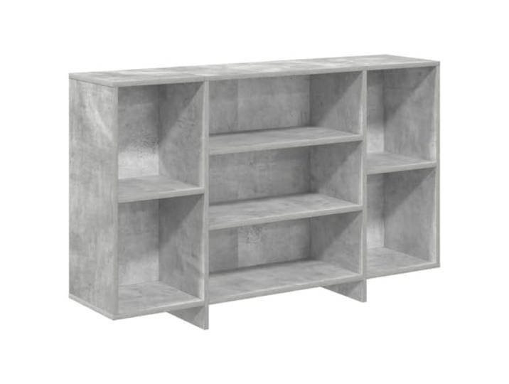 KGFHERENB Sideboard Betongrau 120x30x75 cm Holzwerkstoff Anrichte Moderner Beistellschrank mit 4 Fächern für Wohnzimmer und Flur, pflegeleichtes Design für Deko und Alltagsobjekte.