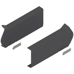 AVENTOS HF Hochfaltklappe, Abdeckkappe groß, glatt, links/rechts, tiefgrau/inox-g.