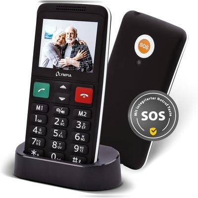 Senioren-Handy LUX – Komfort-Mobiltelefon mit Großtasten, SOS-Notruftaste & Ladeschale, Schwarz