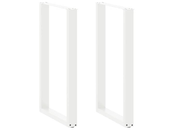 ZXQVLMRS Bartischbeine U-Form 2 STK. Stahl Weiß 60 x 100 cm Pulverbeschichtet, Verstellbare Nivellierfüße, Industrielles Design