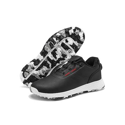 Weiße, spikelose Golfschuhe für Herren, atmungsaktive Komfortpassform, stabile Sohle mit guter Traktion, minimalistisches Design für Golf und Walking