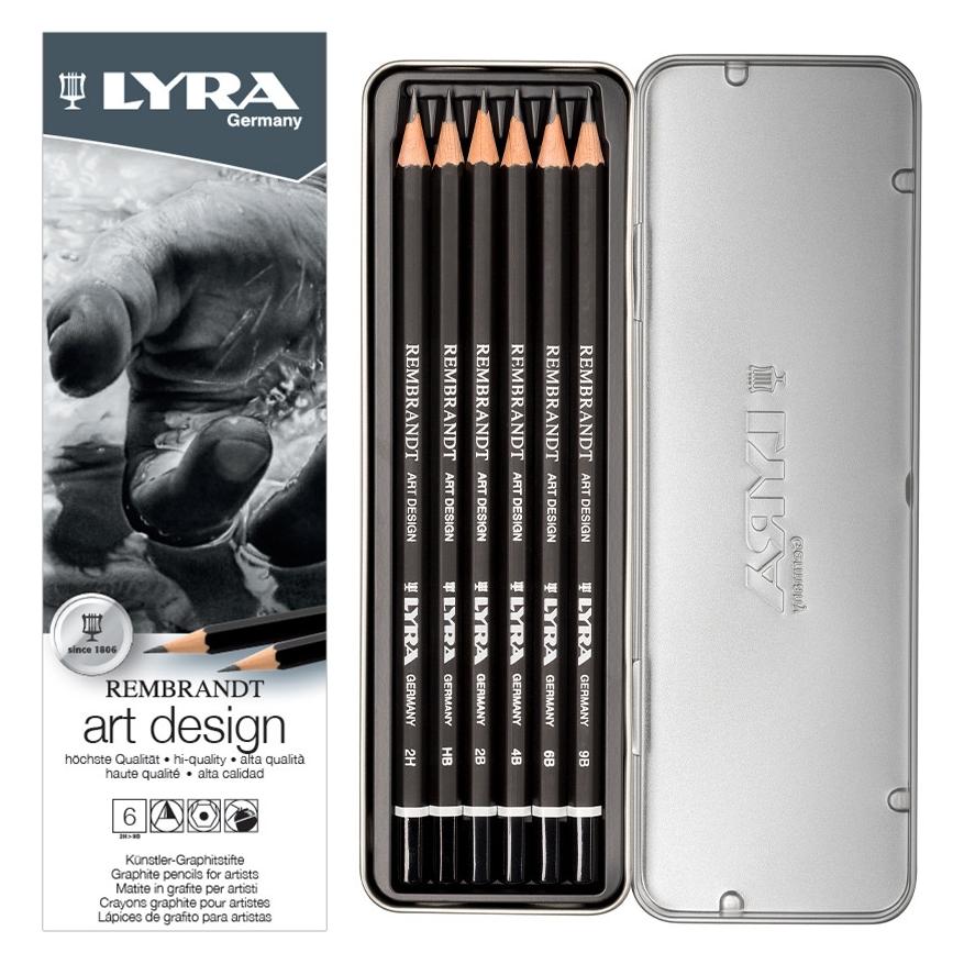 Magni Graphitstifte REMBRANDT 6 Stärken 6er Metalletui (2B, 2H, 4B, 6B, 9B, HB, 6x) (37830560)