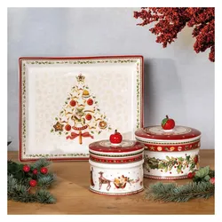 Villeroy & Boch Winter Bakery Delight Gebäckdosen-Set, Vorratsbehälter, Mehrfarbig