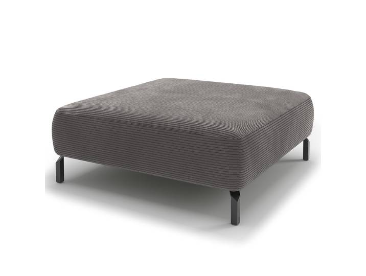 Repose-pieds 43cm Gris Velours côtelé Catia: Gris foncé