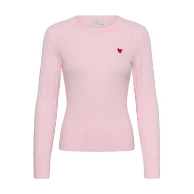 Strickpullover KAFFE "Damen Strickpullover KAliddy", Damen, Gr. XS, rosa (ballerina, rot heart), Obermaterial: 50% Viskose CV. 28% Polyester PES. 22% Polyamid PA., Pullover Strickpullover