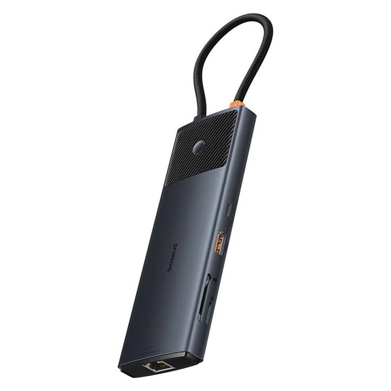 Baseus Metal Gleam II Serie 10-in-1 USB-C HUB Docking Station Cosmic Schwarz (USB-C, 10 Ports) (B00061800123-01)