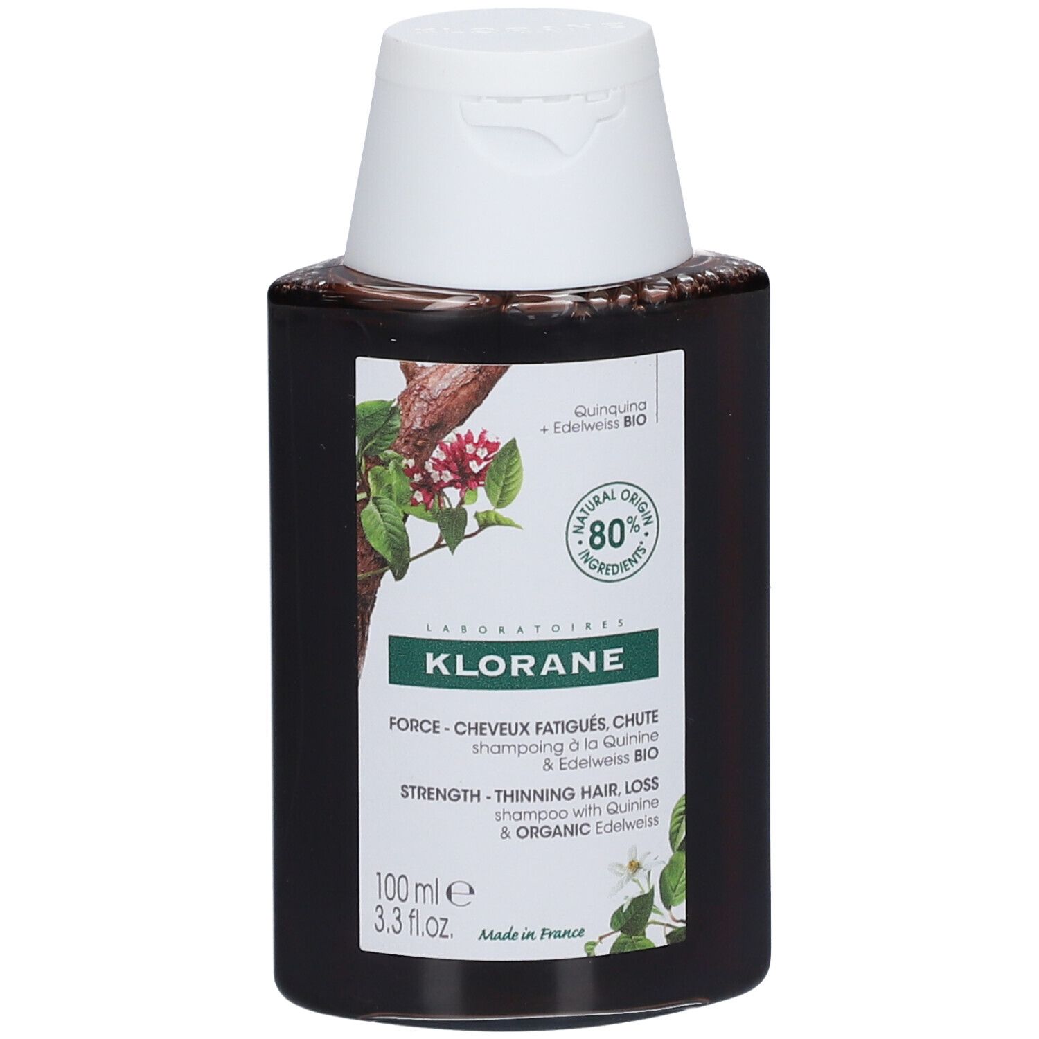 Klorane Strength - Thinning Hair Loss Shampoo with Quinine & Organic Edelweiss 100 ml