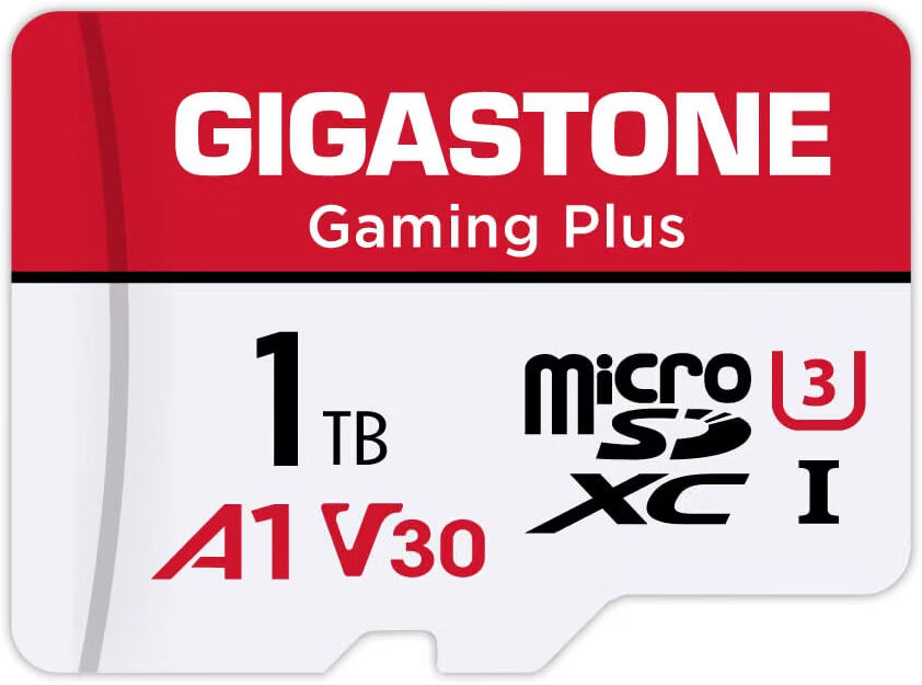 Gigabyte GIGASTONE 1TB Micro SD Card, Gaming Plus, Up to 150/120 MB/s, MicroSDXC Memory Card for Nintendo-Switch 1, SteamDeck, 4K UHD Video, UHS-I A1 V30 U3 C10 with Adapter, Used -Like New