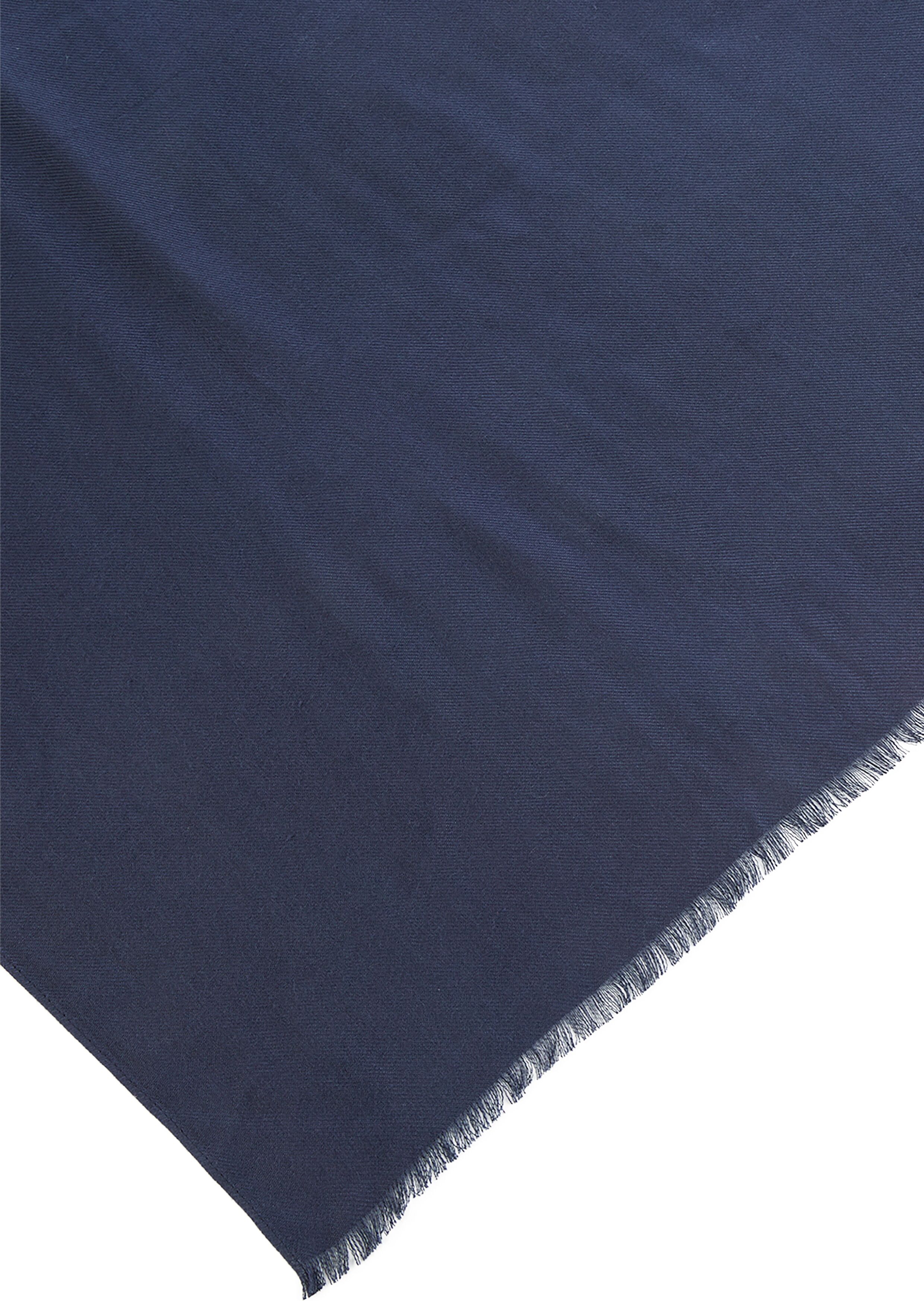 Schal LAURA SCOTT, Damen, blau (nachtblau), Web, Viskose, unifarben, Modetücher Schal, mit feinen Fransen, vielseitig kombinierbar