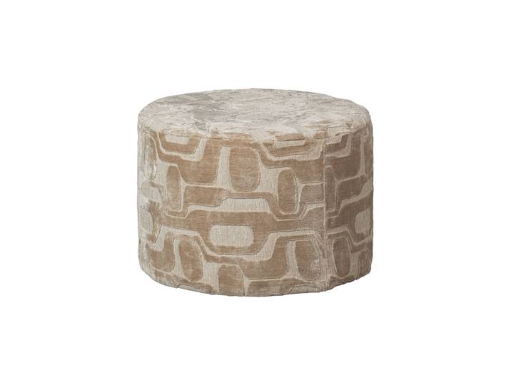 Design Hocker „Yago“ Grafisches Muster Beige/Natural De Eekhoorn