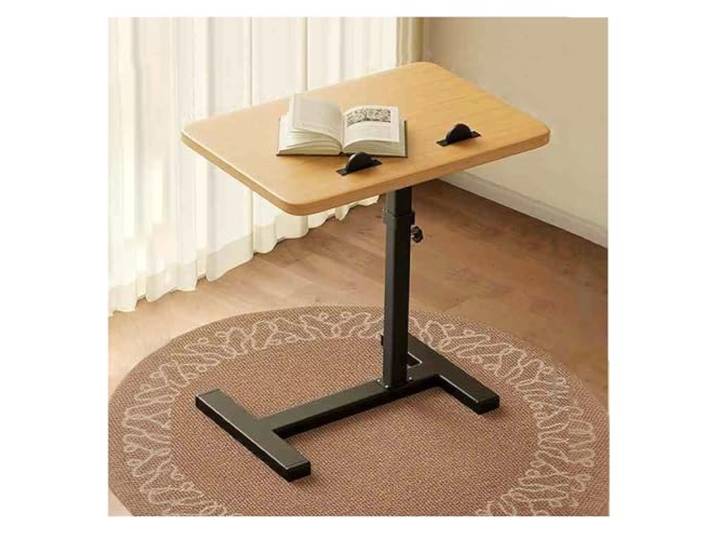 JIiopCFegh Beistelltisch, 360° drehbarer Beistelltisch, stufenlos höhenverstellbar – moderner(Flip Model,Black Wood Frame)