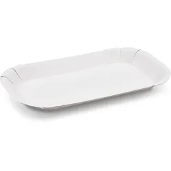 Pappschale fettdicht eckig weiß 23 x 15 x 2 cm