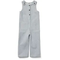 Tchibo - Kinder-Web-Latzhose - Baby - Gr. 86/92 - weiß/gestreift