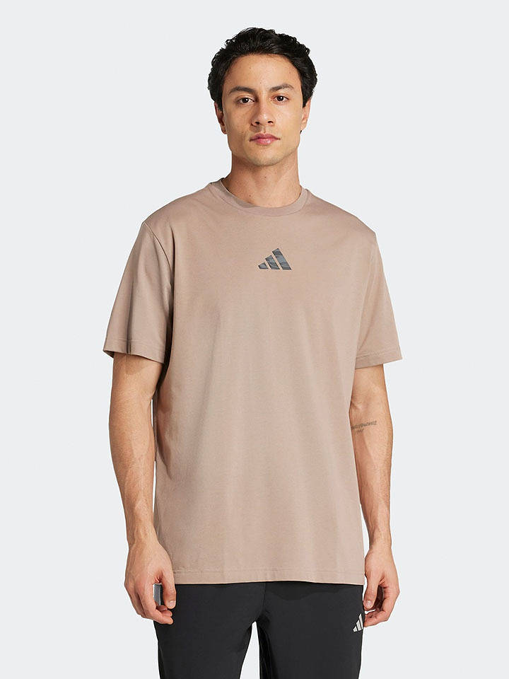 adidas Trainingsshirt in Beige - M