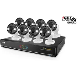 iGet HOMEGUARD HGNVK164908 - Kamerový systém HOMEGUARD HGNVK164908 s rozlišením Ultra HD 4K (3 (3840 x 2160 Pixels), Netzwerkkamera, Weiss