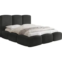 POLSTERBETT Harmony mit Bettkasten, Schwarz Boucle 160x200 cm
