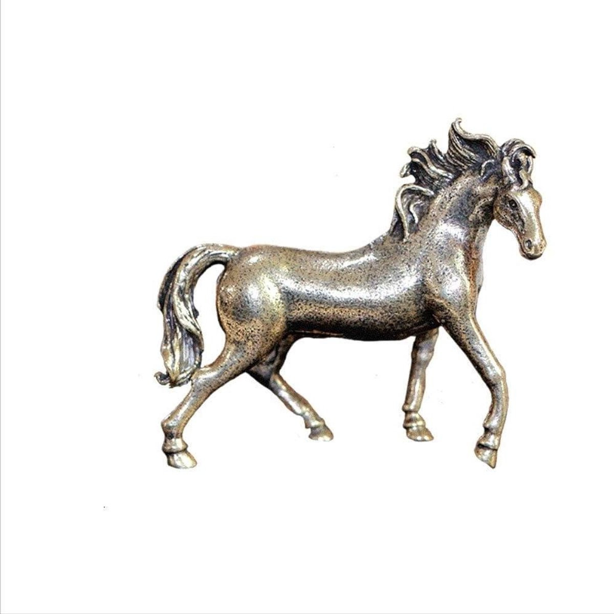 Koperen Paard Beeld - Feng Shui Ornament - Brons - Bureau Decoratie