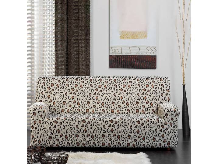 Housse de canapé extensible, jacquard léopard - Blancheporte
