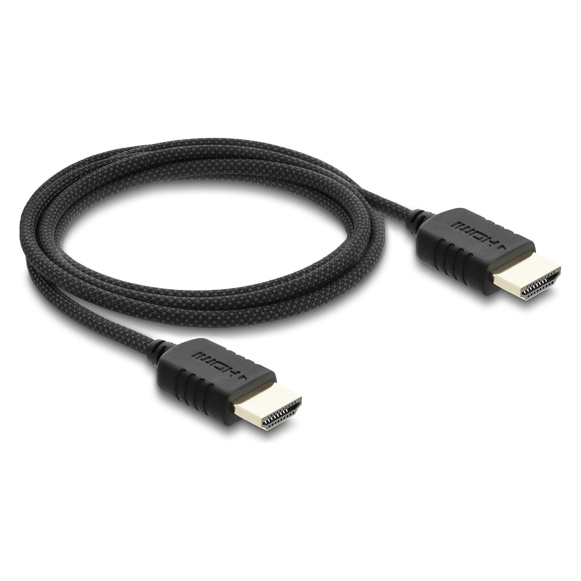 Delock Koaxiales High Speed HDMI Kabel 8K 60 Hz 48 Gbps mit Geflechtmantel 2m (2 m) (81682)