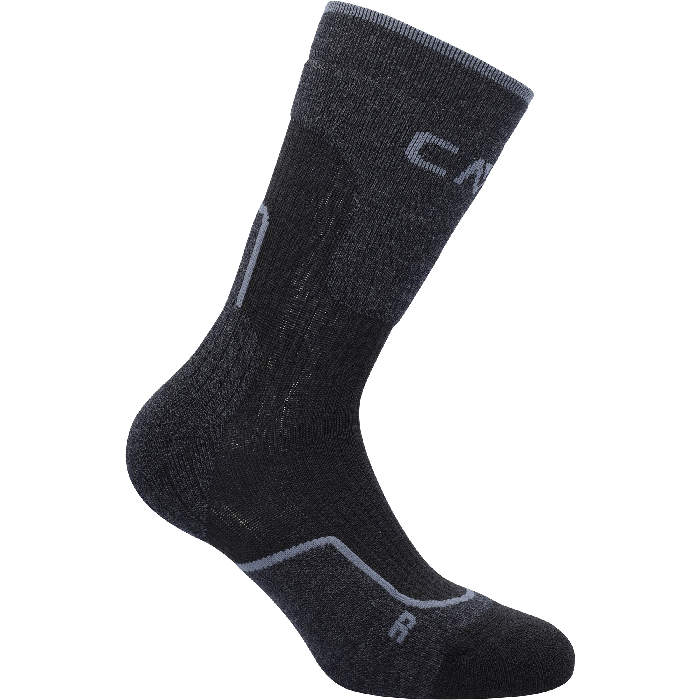 CMP Wool Trekking Wandersocken schwarz Größe 43 Camping Widerstandsfähig Merinowolle