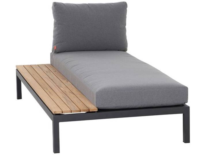 Siena Garden Alvida Gartenliege rechts Aluminium/Polyester Dunkelgrau