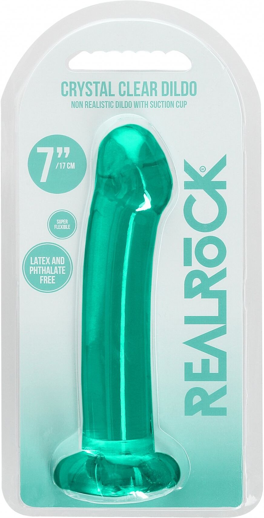 RealRock Dildo Realistic Suction Cup 17 cm - Turquoise