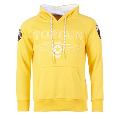 Kapuzenpullover TOP GUN "Defend TG20193010", Herren, Gr. 50M, gelb, Obermaterial: 65% Baumwolle, 35% Polyester, Rundhals, Pullover Sweatshirt Hoodie