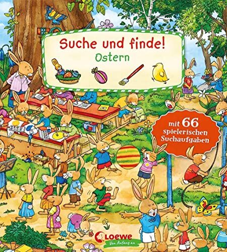 Loewe Meine allerersten Bücher - Suche und finde! - Ostern: Mit 66 spielerischen Suchaufgaben - Wimmelbilder für die Förderung der Konzentrationsfähigkeit - Ab 2 Jahren - Preis vom 09.10.2026 07:28:09 h