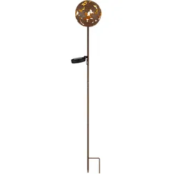 LED Solarlampe Erdspieß Gartendeko Ahornblätter Terrassenlampe Steckleuchte, rostfarben, warmweiß, DxH 12 x 91,5 cm